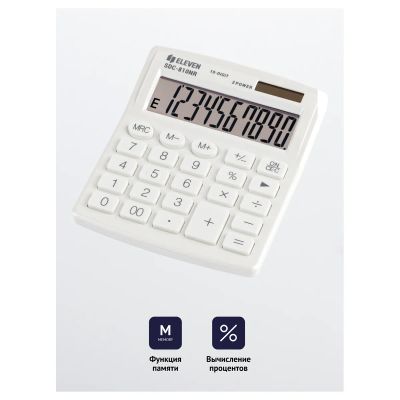 Лот: 25013379. Фото: 1. Калькулятор ELEVEN SDC-810NR-WH... Калькуляторы