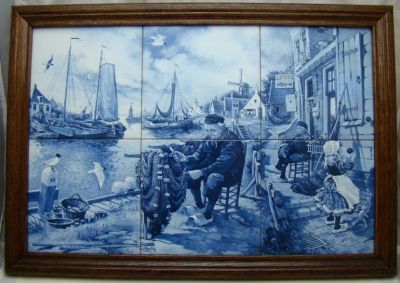 Лот: 17685058. Фото: 1. Delft картина панно винтажное... Другое (антиквариат)