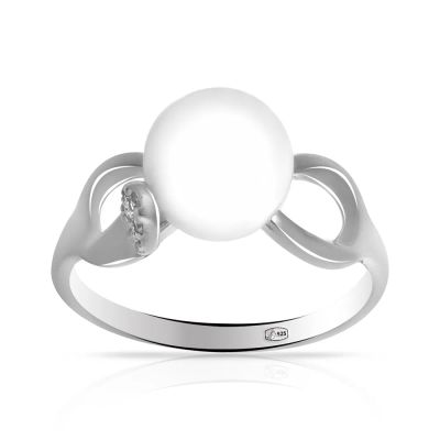 Лот: 23783209. Фото: 1. Кольцо из серебра с жемчугом SWAROVSKI... Кольца, перстни