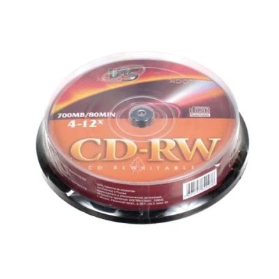 Лот: 15544672. Фото: 1. Диск CD-RW VS 4-12x /10шт. 08492. CD, DVD, BluRay