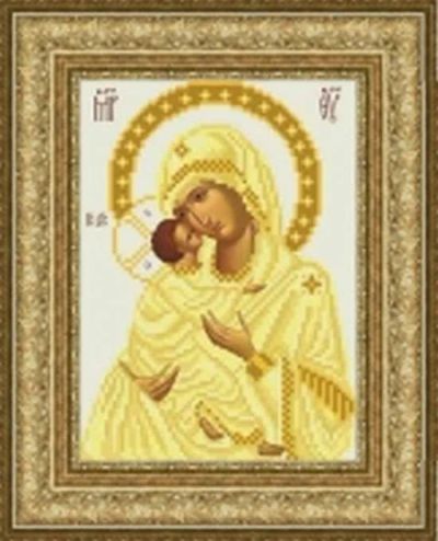 Лот: 5159732. Фото: 1. Владимирская икона Божьей Матери... Вышивание