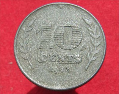 Лот: 11693178. Фото: 1. Нидерланды, 10 центов 1942год. Остальные страны