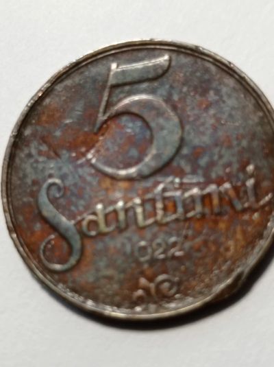 Лот: 25192808. Фото: 1. 5 сантимов 1922 г. Латвия. Герб... Страны СНГ и Балтии
