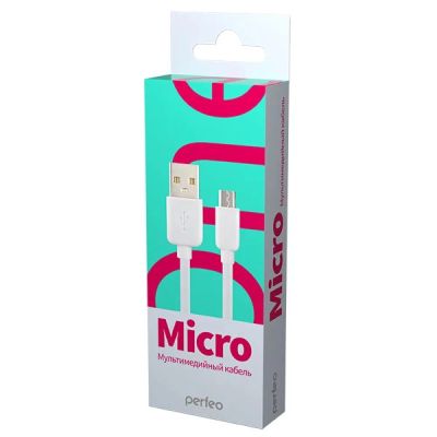 Лот: 17417572. Фото: 1. Кабель USB 2.0 - microUSB 1м Perfeo... Дата-кабели, переходники