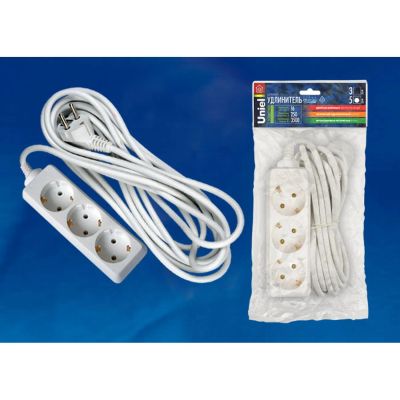 Лот: 24553061. Фото: 1. Удлинитель Uniel S-GCD3-5 White. Удлинители, тройники, сетевые фильтры
