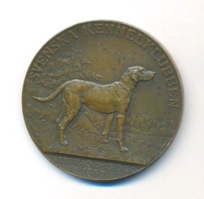 Лот: 15093935. Фото: 1. Швеция Медаль Шведский клуб собаководов... Памятные медали