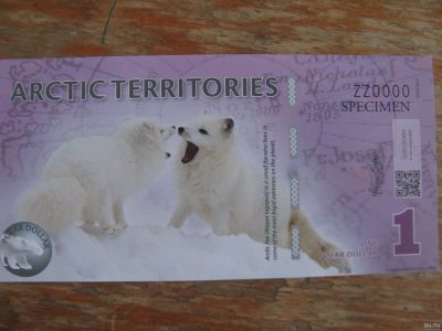 Лот: 18361395. Фото: 1. Арктика 1 доллар 2012 года. Образец... Другое (банкноты)