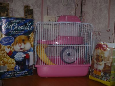 Лот: 12599805. Фото: 1. Клетка для джунгарика +корм+опилки. Домики, переноски, клетки, когтеточки