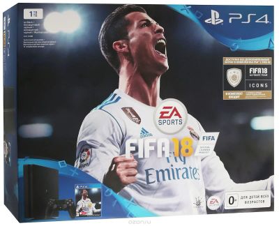 Лот: 10975080. Фото: 1. Sony PlayStation 4 Slim Black... Игровые приставки, консоли