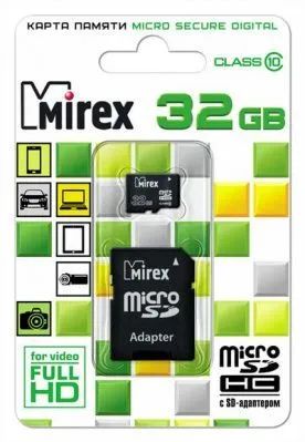 Лот: 22151122. Фото: 1. КАРТА ПАМЯТИ MIREX microSDHC 32GB... Карты памяти