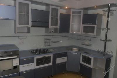 Лот: 1052209. Фото: 1. кухня МДФ лазурь+серебро глянец. Кухонные гарнитуры