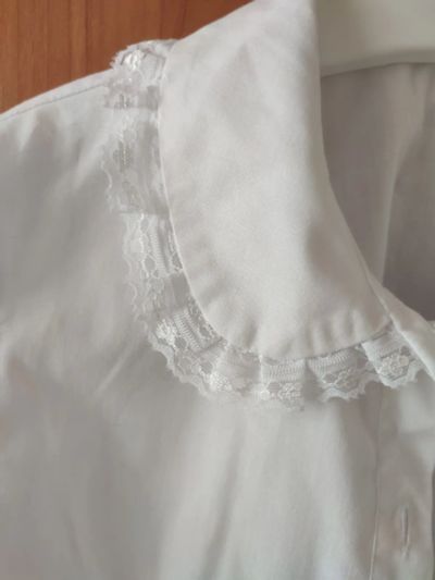 Лот: 20655305. Фото: 1. Блузка белая хлопок 134. Рубашки, блузки, водолазки