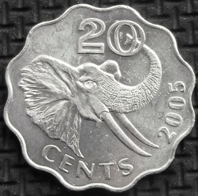 Лот: 6245719. Фото: 1. Свазиленд 20 центов 2007г, 2011г... Африка