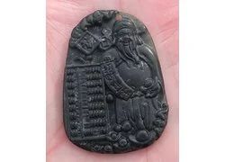 Лот: 18342462. Фото: 1. нефритовый талисман Будда, старинный... Талисманы, амулеты, предметы для магии