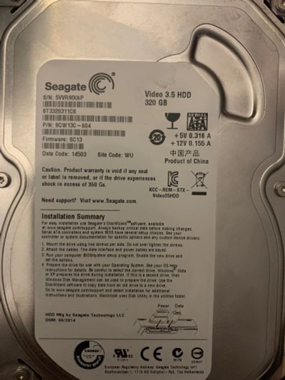 Лот: 15925847. Фото: 1. HDD Seagate 320 Gb. Жёсткие диски (HDD)