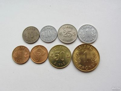 Лот: 8410089. Фото: 1. Исландия набор из 8 монет 1954-1981... Европа
