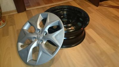 Лот: 5073163. Фото: 1. Штампованные диски + колпаки Hyundai... Диски