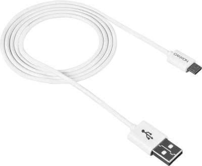 Лот: 22219949. Фото: 1. Кабель Canyon Micro-USB CNE-USBM1W... Дата-кабели, переходники