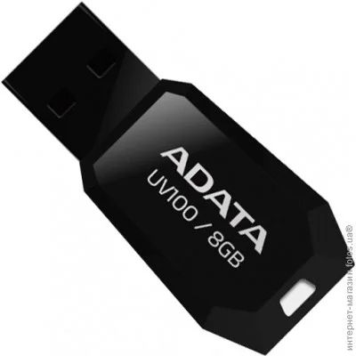 Лот: 3710593. Фото: 1. Флешка USB 8 ГБ A-DATA UV100 Чёрный... USB-флеш карты