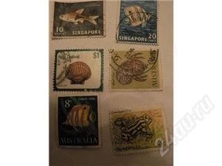 Лот: 131266. Фото: 1. Фауна 6 шт.-рыбы. Марки