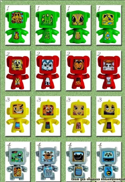 Лот: 20275698. Фото: 1. Kinder Сюрприз разноцветные роботы. Игрушки