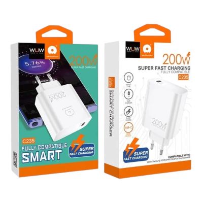 Лот: 25794805. Фото: 1. СЗУ WUW С235 USB-C 200W White. Зарядные устройства, блоки питания, адаптеры сетевые для смартфонов
