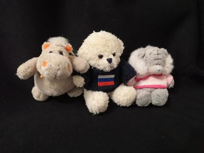Лот: 17351617. Фото: 1. Мягкие игрушки 3шт. Мягкие
