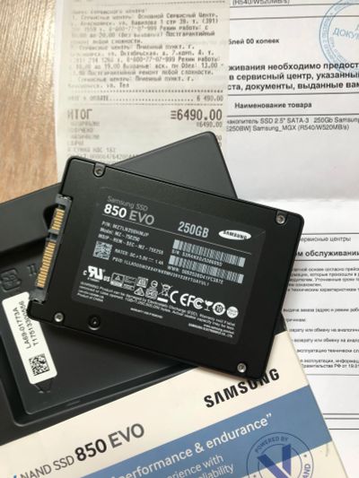Лот: 11643064. Фото: 1. SSD Samsung 850 evo 250gb. SSD-накопители