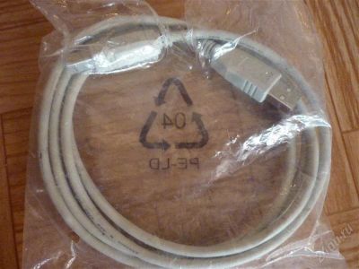 Лот: 1879151. Фото: 1. Кабель USB c плоского на квадратный... Шлейфы, кабели, переходники