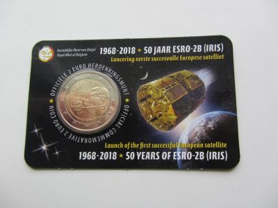 Лот: 12615549. Фото: 1. Бельгия 2 евро 2018 " 50 лет запуску... Европа