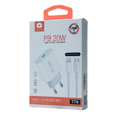 Лот: 22142433. Фото: 1. СЗУ WUW T79 USB-C20W PD+Type-C... Зарядные устройства, блоки питания, адаптеры сетевые для смартфонов