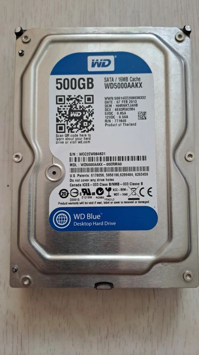 Лот: 25379807. Фото: 1. Жесткий диск с бэдами 500Гб WD5000AAKX. Жёсткие диски (HDD)
