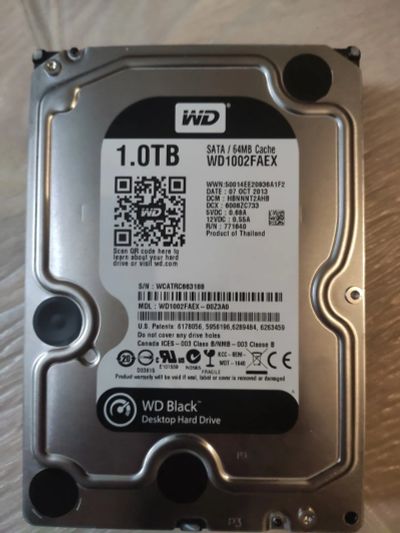 Лот: 19322730. Фото: 1. Жёсткий диск WD black 1tb (WD1002FAEX... Жёсткие диски (HDD)