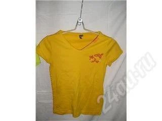 Лот: 304344. Фото: 1. желтая футболка с бусинами р44. Другое (женская одежда)
