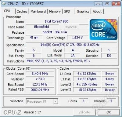 Лот: 825635. Фото: 1. Процессор Core i7-950 (новый... Процессоры