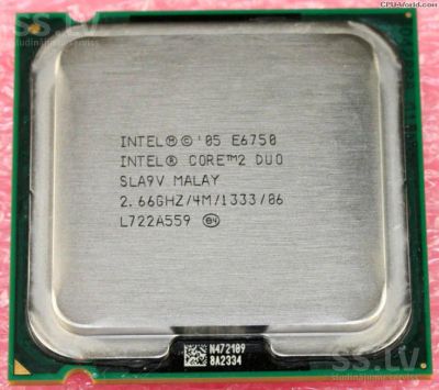 Лот: 6833889. Фото: 1. Процессор Intel Е6750 + материнская... Процессоры