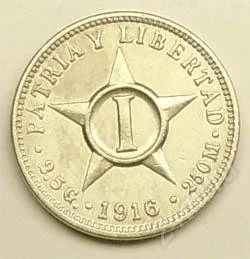 Лот: 42635. Фото: 1. Куба. 1 сентаво 1916г. Америка