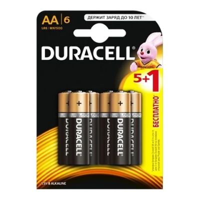 Лот: 5125914. Фото: 1. Батарейка Duracell BASIC LR6 АА. Батарейки, аккумуляторы, элементы питания