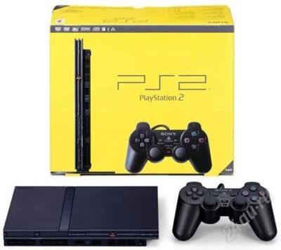 Лот: 2317240. Фото: 1. sony playstation 2 slim (чипованная... Игровые приставки, консоли
