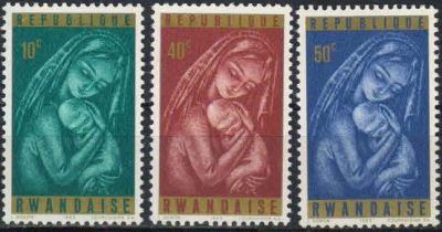 Лот: 17316215. Фото: 1. 1965. Руанда. Рождество. н.с... Марки