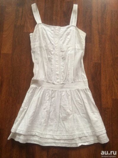 Лот: 13691264. Фото: 1. Белое летнее платье /хлопок/шитье... Платья