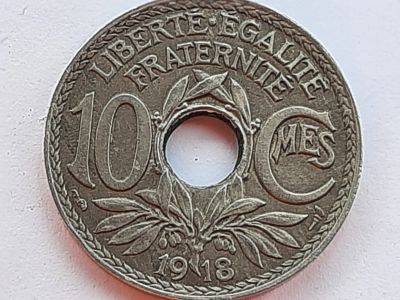 Лот: 17807756. Фото: 1. Монета Франции 10 сантимов, 1918. Европа