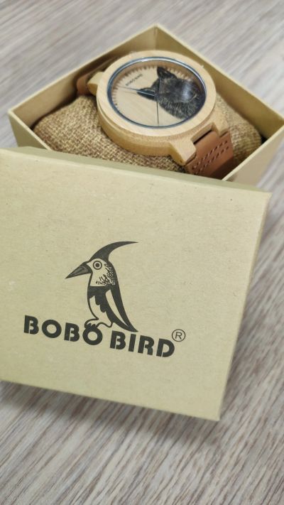 Лот: 15784193. Фото: 1. Часы деревянные BOBO BIRD Лис. Оригинальные наручные часы