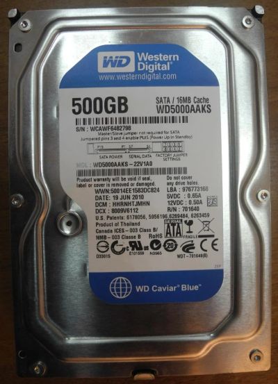Лот: 6270185. Фото: 1. Жесткий диск HDD 3.5" WD, 500GB... Жёсткие диски