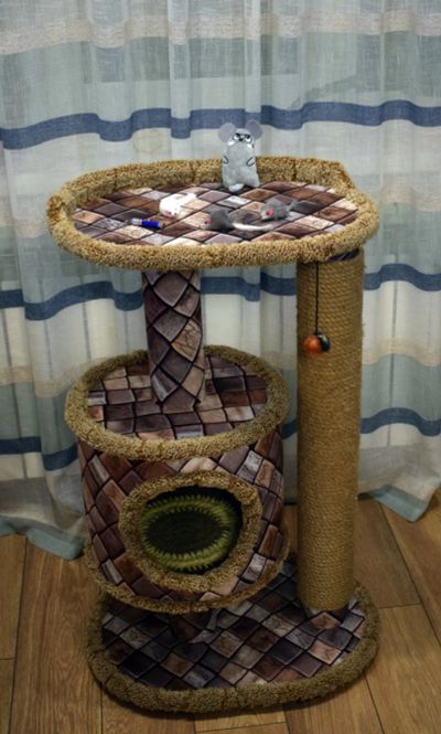 Лот: 24566180. Фото: 1. Домик для кошки, кота. С когтеточкой... Домики, переноски, клетки, когтеточки