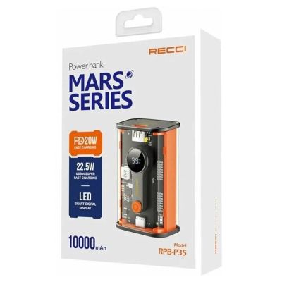 Лот: 22143485. Фото: 1. POWER BANK RECCI MARS RPB-P35... Внешние, портативные аккумуляторы для смартфонов (Power bank)