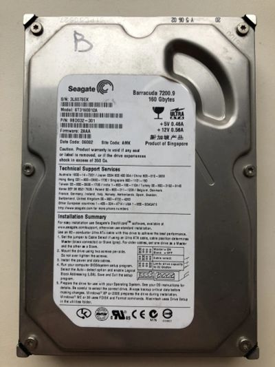 Лот: 20965951. Фото: 1. Неисправный IDE 160Gb Seagate... Жёсткие диски (HDD)