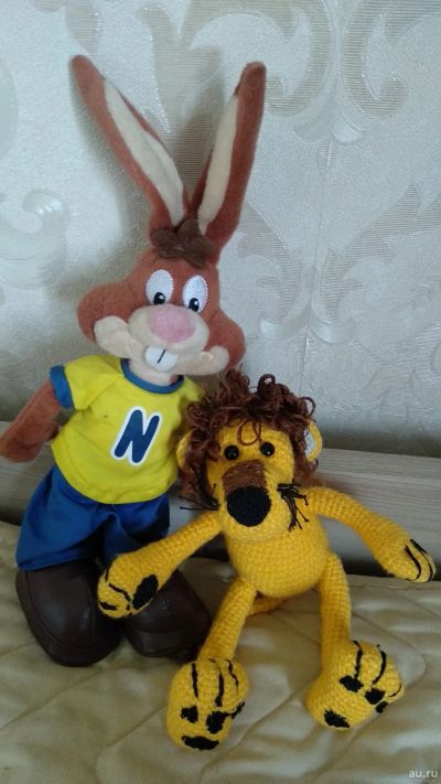 Лот: 18047573. Фото: 1. Игрушки. Львёнок и заяц. Мягкие