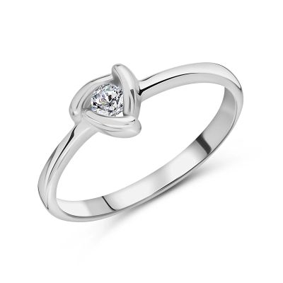 Лот: 23793333. Фото: 1. Серебряное кольцо с фианитом. Кольца, перстни