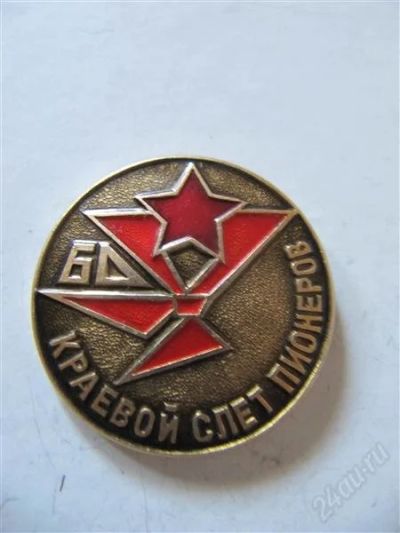 Лот: 2131476. Фото: 1. значок краевой слёт пионеров. Другое (значки, медали, жетоны)